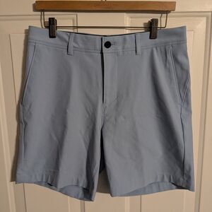 Men's Sky Blue Flat Front Shorts